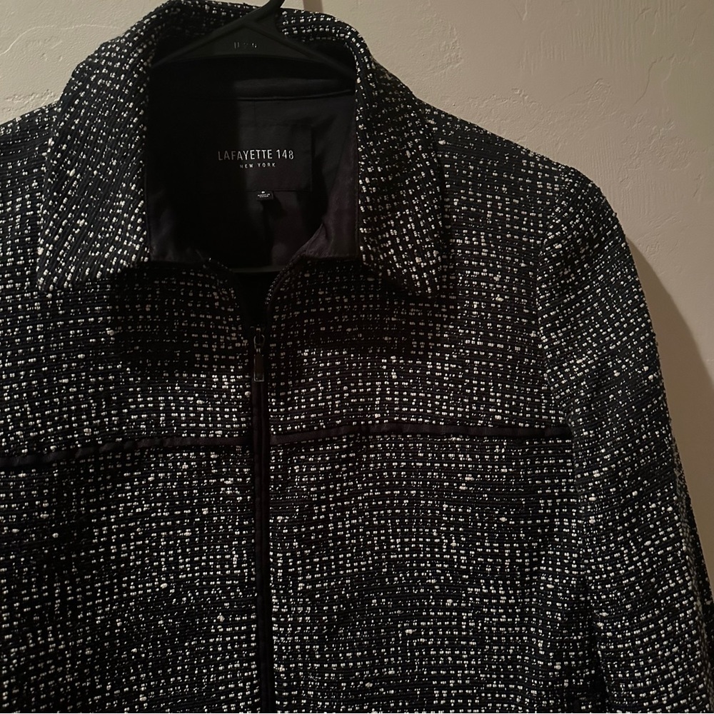 Lafayette 148 New York Tweed Zip Blazer
